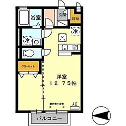 ウィル・K ワンルームの間取図画像