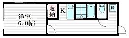 メゾンベル 1Kの間取図画像