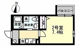 ベイルーム小田栄 1Kの間取図画像