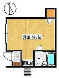 リンナン目白ガーデン 1階ワンルームの間取り