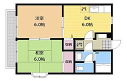 エルシー淵野辺 2DKの間取図画像