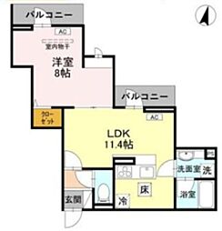 D-Sereno志木柏町 1LDKの間取図画像