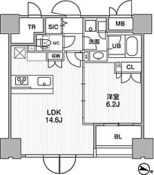 東神田テラスレジデンス 1LDKの間取図画像