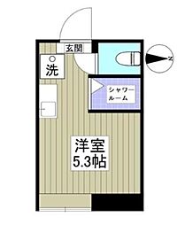 パンシオン南林間A ワンルームの間取図画像