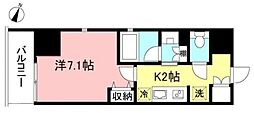 プライムメゾン初台 1Kの間取図画像
