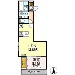 (仮称)赤堤計画 1LDKの間取図画像
