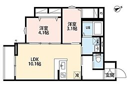 CASA・K 府中 2LDKの間取図画像