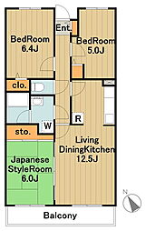 グランドルチェ 4階3LDKの間取り