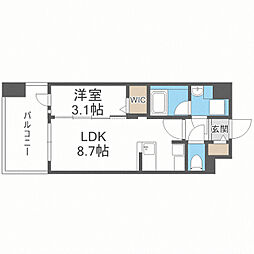 グランフォーレ千早マークスクエアイーストウイング 1LDKの間取図画像