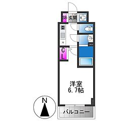 大阪市生野区巽西4丁目マンション 1Kの間取図画像