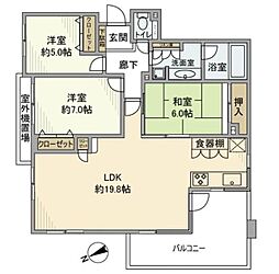 セブンフォレストヒルオークコート 3LDKの間取図画像