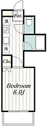 ロワール成瀬 2階1Kの間取り