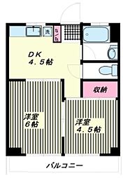 豊川マンション 2DKの間取図画像