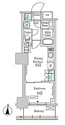 パークアクシス錦糸公園 1DKの間取図画像