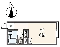メゾンドアレイ 2階1Kの間取り