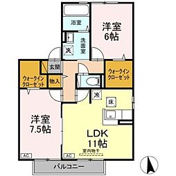 サキクサノ郷 1階2LDKの間取り