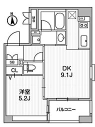 クリオ三田ラ・モード 11階1LDKの間取り