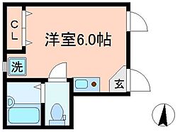 AobaTrust御嶽山 ワンルームの間取図画像