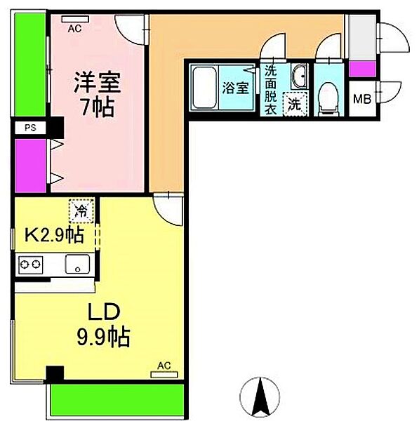 FELICECITTA(是政) 205｜東京都府中市是政５丁目(賃貸マンション1LDK・2階・50.94㎡)の写真 その2