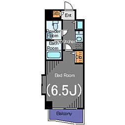 グランド・ガーラ高輪 8階1Kの間取り