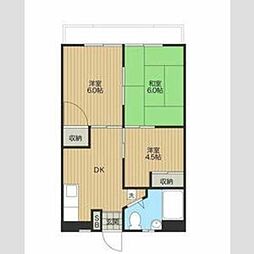 二宮ハイツ 3階3DKの間取り