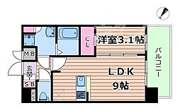 Osaka Metro谷町線 都島駅 徒歩8分の賃貸マンション 3階1LDKの間取り