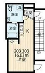 大田区新蒲田2丁目マンション ワンルームの間取図画像