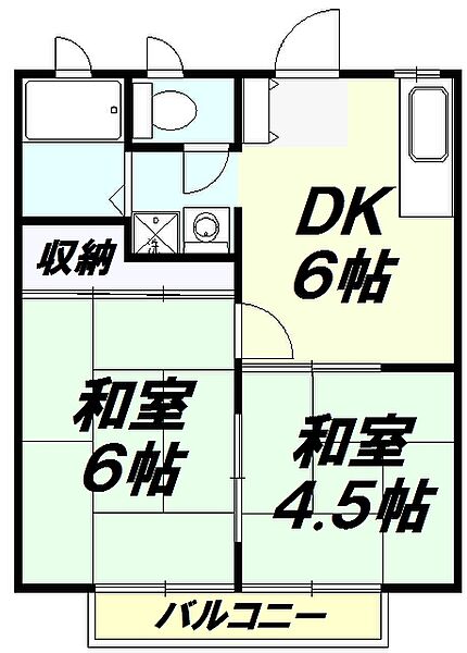 埼玉県入間市鍵山２丁目(賃貸アパート2DK・2階・34.70㎡)の写真 その2