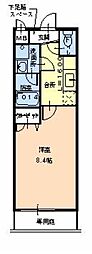 フジパレスフォーゲル1番館 1Kの間取図画像