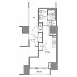 V-styleIRIYA 1Kの間取図画像