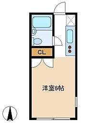 エステートピア園生 1Kの間取図画像