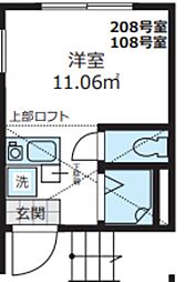 Belforma 2階ワンルームの間取り