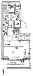パークサイド亀戸 1Kの間取図画像
