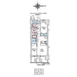スプランディッドあびこ駅前 2LDKの間取図画像