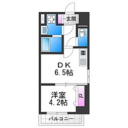 メイクス天王寺南 1DKの間取図画像