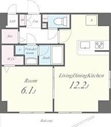 プチフルール入谷 3階1LDKの間取り