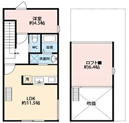 プルミエ 2階1LDKの間取り