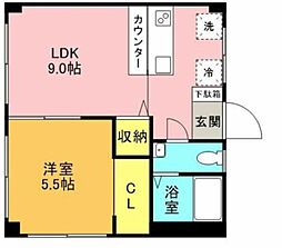 深沢コーポ 4階1LDKの間取り