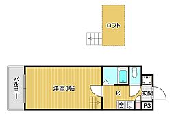 エクセレンス城南 1Kの間取図画像