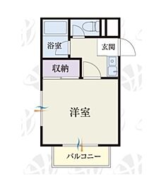 b'CASA淵野辺4re-born 1Kの間取図画像