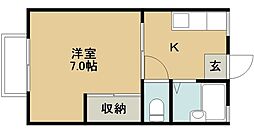 ピエス・モンテ 1Kの間取図画像