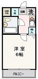 クリオ片倉町六番館 ワンルームの間取図画像