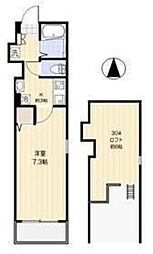 フェルメール朝霞台 3階1Kの間取り