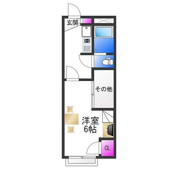 レオパレスＵＲＩＷＡＲＩ ｜大阪府大阪市平野区瓜破７丁目(賃貸アパート1K・1階・19.87㎡)の写真 その2