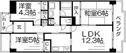 ユニライフ北大阪3号棟 3LDKの間取図画像