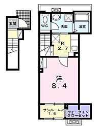 ウインピー 1Kの間取図画像
