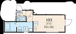 ミレハイムA 1Kの間取図画像