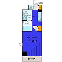 JR京浜東北・根岸線 大森駅 徒歩10分の賃貸マンション 7階1Kの間取り