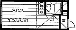 メゾン八坂 ワンルームの間取図画像