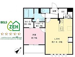 ディアランドピア 1SLDKの間取図画像